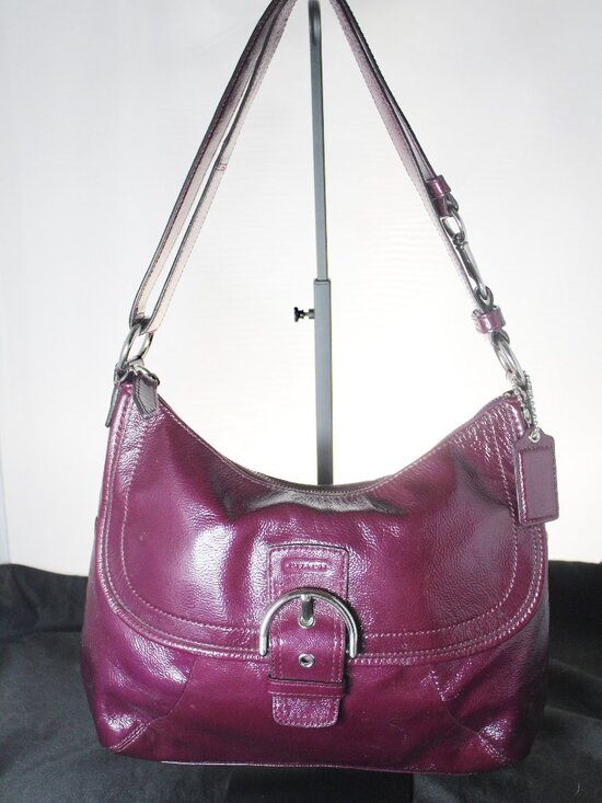 Coach Handbags - Authentic COACH Soho Plum Patent Leather Crossbody Shoulder Bag